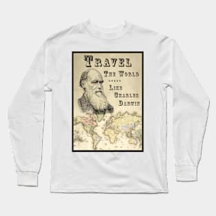 Darwin's Voyage Vintage World Map Long Sleeve T-Shirt